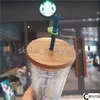 2021 edição limitada Starbucks canecas LID de madeira Starry Sky Firefly Copo de palha de vidro grande capacidade