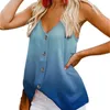 Femmes En Mousseline De Soie Camisole Casual Sling Col En V Sans Manches Boutons Débardeur De Base Tops Dames Sexy D'été Lâche Blouse Gilet Plus La Taille 3XL 210507