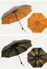 Guarda-chuvas Birch Forest Retro Três Dobra Chuva Mulheres Guarda-chuva Anti Ultravioleta Feminino Sunny UV Viagem Dobrável Para Homens