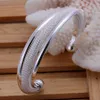 for Women Lady Wedding Elegant Retro Trend Hypotenuse Net Circular Openings Bracelet Fashion Silver Color Jewelry B019 Q0719