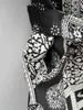 Kobiety Moda Okrągły Neck Krótki Rękaw z Paskami Pasek Vintage Czarny Drukuj Loose Prosto Chic Kobieta Kombinezon 210507