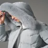 Kvinnors Down Jacket och Parka Högkvalitativ Vit Duck Slim Coat Winter Warm Fur Collar Eleganta Kvinnor
