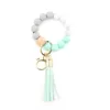 Moda Silicone Bead Braceletes Beech Tassel Chaveiro Chaveiro Pingente de Couro Pulseira Jóias Mulheres 14 Estilo 496