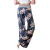 Casual Femmes Automne Fleur Imprimer Pantalon Cordon Large Jambe Pantalon Lâche Pantalon Droit Long Femme Plus Taille Pantalon 210522