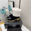 2022 Lüks Marka Kısa Çizmeler Üst Deri Moda Tasarımcısı Show Kış Kaliteli Boyutu 35 ila 40 Kuzu Kürk Kar Boot