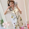 Летний с коротким рукавом Silk Silk Satin Print Pajama наборы для женщин шорты свалки костюм костюм пижамы домашняя одежда домашняя одежда Pijama домашняя одежда 210831