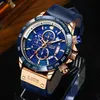 LIGE Casual Sport Watches for Men Blue Top Brand Luxury Military Leather Wrist Watch Man Clock Fashion Chronograph Clock 210527