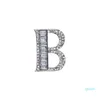 Mode A-Z lettre mignon broche pour femmes hommes strass cristal couleur argent broches en métal bijoux accessoires cadeau de noël