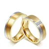 Anéis de casamento Versão coreana de titanium steel casal anel zircon acessórios por atacado