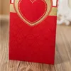 (20 pièces/lot) carte d'invitation de mariage en argent coeurs d'amour Invitations de mariage rouge avec enveloppe pour la décoration de fête CX061W