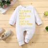 Spring and Autumn Baby Letter Jumpsuit for Boy BodySuits Clothes 210528