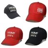 Trump 2024 Hat Trump Cotton Sunscreen Baseball Cap with Adjustable Buckles Embroidery Letters USA Cap Red and Black Color for Outdoor 754 T2