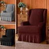 Stol täcker wingback -täckskyddslipcover stretch kjol stil smutsig resistent röd grå svart241z