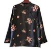 Camicie vintage da donna in stile primavera con colletto alla coreana Camicie vintage in cotone con ricamo floreale Camicetta di alta qualità S689 210512