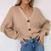 Cardigan da donna Maglione invernale in cashmere Manica lunga scollo a V Cardigan da donna in jersey lavorato a maglia Maglioni Pull Femme Coat 210914