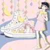 Chaussures habillées anime zapatillas mujer kawaii des dessins animés des femmes chaussures abricot décontractées