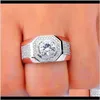 반지 드롭 배달 2021 Choucong Jewelry Mens 925 Sterling Sierrose Gold 1dot5ct Diamant Paev Cz Stone Ring Engagement Wedding Wedding Boys S