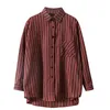 Casual Long Sleeve Office Ladies Shirt Korean Style Women blusas mujer de moda Autumn Striped Loose Tops 6719 50 210521