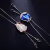 Pendant Necklaces RAVIMOUR Big Choker Kolye Crystal Opal Statement Pendants Tulip Flower Tassel Sweater Chain Long Necklace Jewelr251z