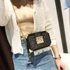 Clutch Bag Female Mini Small Party Wedding Purse Chain Shoulder Luxury Gradient Color Sequin Box Shape Messenger ZD1757