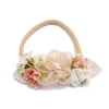 Nouveau-né dentelle perle fleur Nylon bandeau bébé bandes de cheveux enfant bandeaux princesse fille fleur bandeau pour filles chapeaux