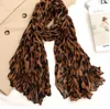 Moderne Leoparden-Druckschal-Frau-Druck-plissierte Baumwollschal Herbst und Winter Seide warm lange Schals 180 * 90cm