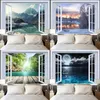 View from the window Tapestry wall fabric scenery hanging cloth deco living room home background mural covers bed tap14 210609