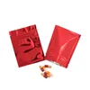 Sac d'emballage cadeau en feuille de Mylar rouge à fermeture éclair, 100 pièces/lot, sacs de rangement refermables pour produits secs, pochettes d'emballage pour produits cosmétiques