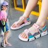 2021 Summer New Soft Non-Slip Beach Shoes Open Children's Sandals Wild Boys Girls Student Kids Shoes X0703