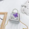 Kinder Handtasche 2021 Mini Mädchen Prinzessin Umhängetasche Kinder Mode Schmetterling perle Schulter Ändern Geldbörse