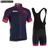 Racing Sets LairschDan Short Sleeve Bicycle Outfit 2021 Men's Bike Jersey Kit Summer Breathable Cycling Clothing Black