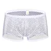 Cuecas de calcinha dos homens sexy malha oco out underwear tangas ver através de lingerie tentação erótica baixa cintura calzoncillos