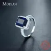 Modian Design Mode Real 925 Sterling Argent Vert Coupe Spéciale Bague De Mariage Doigt Zircone Bijoux Bagues de Fiançailles Pour Femmes 211217