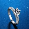 20 modèles bague en diamant Moissanite 2ct 925 bagues en argent Sterling fête de mariage anniversaire bijoux pour femmes taille réglable