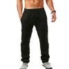 Man broek zomer heren nieuwe stijl eenvoudige en modieuze pure katoen en linnen broek sport broek mannen fitness sportkleding y0811