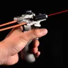 Hoge Precisie Outdoor Schieten Jacht Slings Laser Gericht Hars Katapult Slings Met Platte Rubberen Band292c