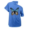Damska koszulka Butterfly Samica White Top Cold Ramię Koszulki Kobiet 2022 Krótki Rękaw Plus Size Tops Letnia Koszulka Casual Tunika