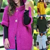 Kvinnor Stickad Hooded Cardigan Tröja Vinter Höst Rose Grön Varm Loose Outwear Knitwear Coat Pull Femme Nouveaute 210604