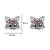 Mode licorne chat boucles d'oreilles femmes filles coloré Zircon oreille bijoux enfants accessoires