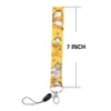 20pcs/lot J2657 Cartoon Cat Printed chain Wristlet For Chain Lanyard Hanging Strap Key Ring Charm Jewelry Accessory