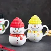 Mokken 9 Soorten Creatieve Keramische Mok Koffie Kerst Cartoon Sneeuwpop Water Cup Met Deksel Thuis Fles Jaar 2022 Gifts235a