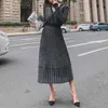 PERHAPS U Women Lurex Knit Black Pink V Neck Full Sleeve Cardigan Maxi Long Skirt Solid Two Pieces Set T0012 210529