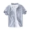 G205 Camicie a quadri in cotone a maniche corte estive da uomo per il Giappone Business Casual Stile minimalista Sottile e traspirante Slim Fit Top 210721