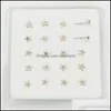 Other Body Jewelry 20Pcs/Pack 925 Sterling Sier Starfish Crystal Nose Pin Stud Piercing Drop Delivery 2021 Gxl4R