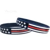 12 stili 500 pz / lotto sottile linea blu braccialetti bandiera americana cinturino in silicone morbido e flessibile ottimo per regali di festa di giorno normale A576