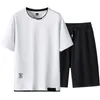 Survêtement pour hommes Sportswear Sets Summer Casual Survêtements Hommes 2 pièces Col rond T-shirts + Sweat Shorts Marque Track Suit Set Male 210722