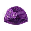 Kobiety Kwiaty Silky Wzburzyć Turban Headscarf Muzułmańska Hidżab Miękka Głowy Pokrywa Panie Bride Małżeństwo Czapka Kobieta Head Wrap