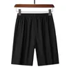Summer Solid Color Ice Silk Shorts Men Casual Loose Fitness Beach Surf Breathable Four-Way Stretch L-6Xl 210714