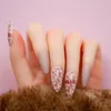 24 st mandel falska naglarplåster 6 stilar 3d avtagbara falska fingernaglar Tryck på full täckning DIY Nail Art Tips Manicure