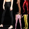 Mannen Sokken Hoge Elastische Glanzende Olie Glanzende Zijdeachtige Panty Sheer Kousen Dans Panty Mannen Vrouwen Compressie Fit Voor sport Zwart